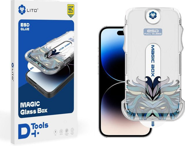 Lito Magic Glass Box D+ Displayschutzfolie aus gehärtetem Glas mit Tools für Apple iPhone 11 Pro Max, transparent, Full Glue - Bild 1