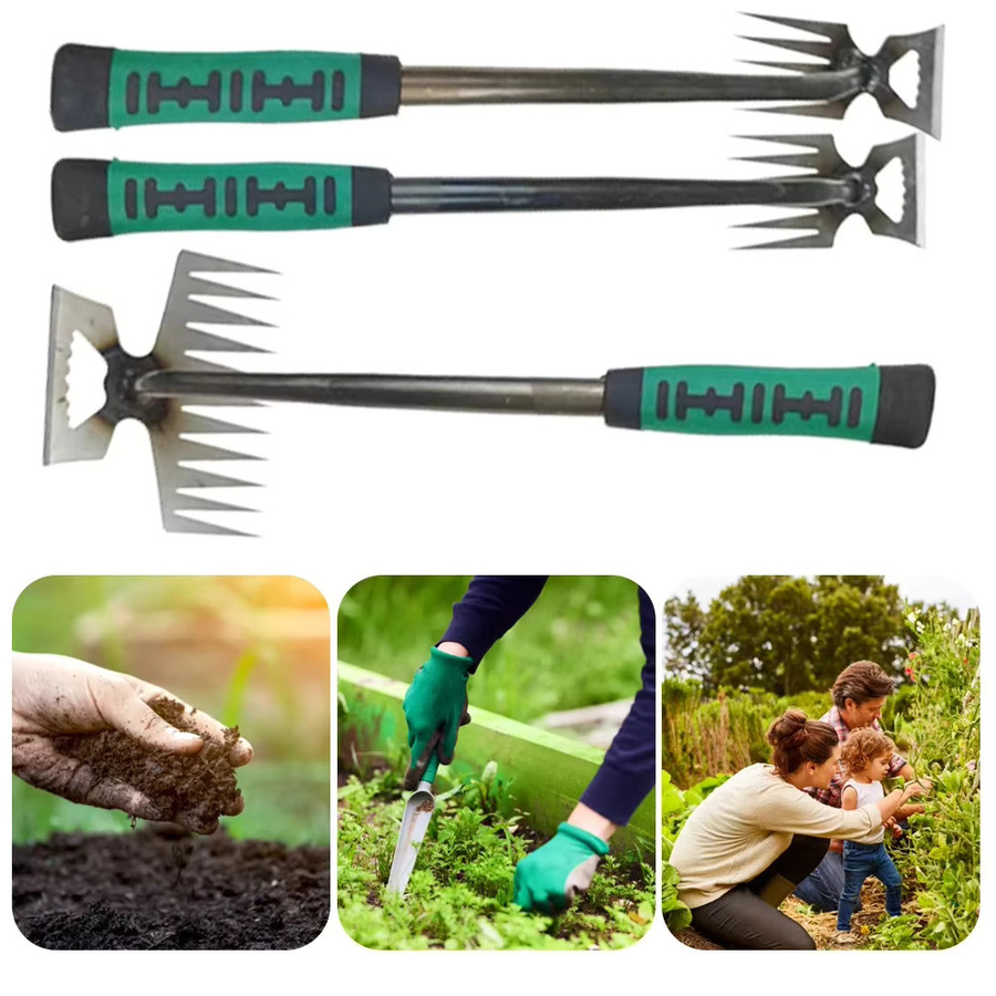 Alloet 2 in 1 Gartenrechen und Unkrautentferner mit Schaufelfunktion zur Wurzelentfernung - Bild 3