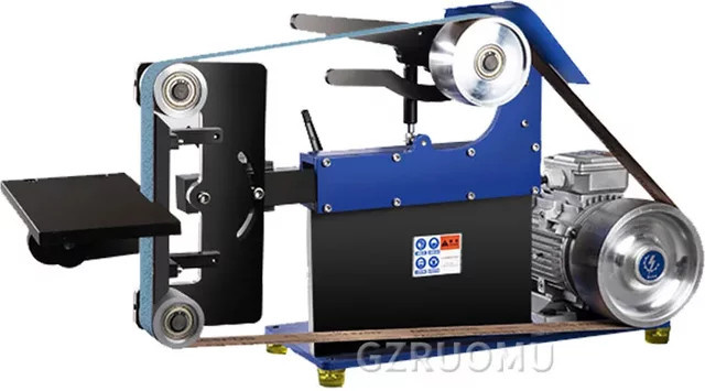 GZRUOMU Elektrische Bandschleifmaschine und Polierer mit 3 Geschwindigkeitsmodi, 2,2 kW, Blau - Bild 1