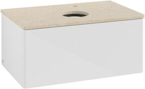 V&B Waschtischunterschrank Antao mit Beleuchtung, Farbe: Weiß, B/T/H: 80 x 50 x 36 cm - Bild 1