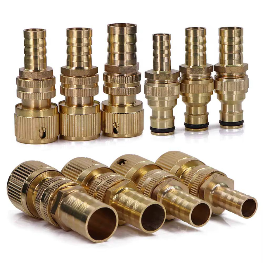 Messing-Schlauchtülle Adapter mit 16 mm Schnellkupplung für die Gartenbewässerung und Rohrverbindung in Gold und Silber - Bild 3