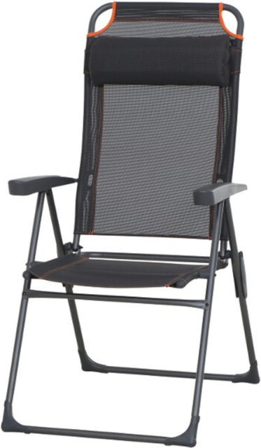 Siena Garden Campingsessel Comfort aus Aluminium und Textilgewebe in Anthrazit, B/T/H: 72 x 59 x 117 cm - Bild 1