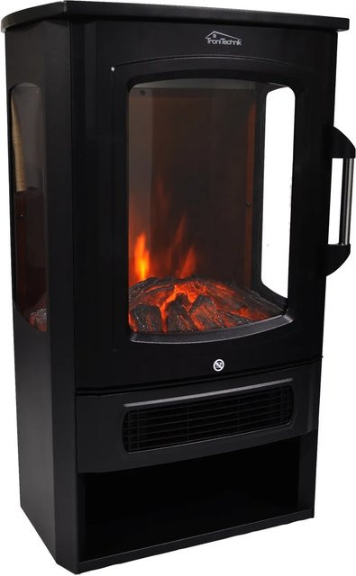 Tronitechnik Elektrokamin mit LED Flammeneffekt in Schwarz mit Thermostat und Sichtfenster, 2000 Watt - Bild 2