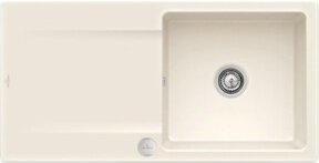 Villeroy & Boch Spüle Siluet aus Keramik in Beige mit rundem Exzenter und Ablauggarn, Breite: 60 cm - Bild 1