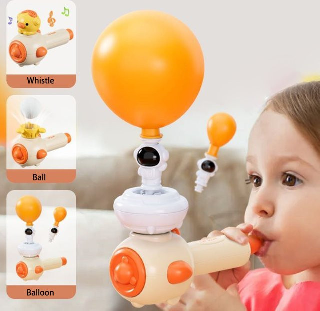 yikesong Kinder Atmen Praxis Spielzeug, Blasrohr Ball Blasen Ballon Launcher, Bildung Montessori - Bild 1