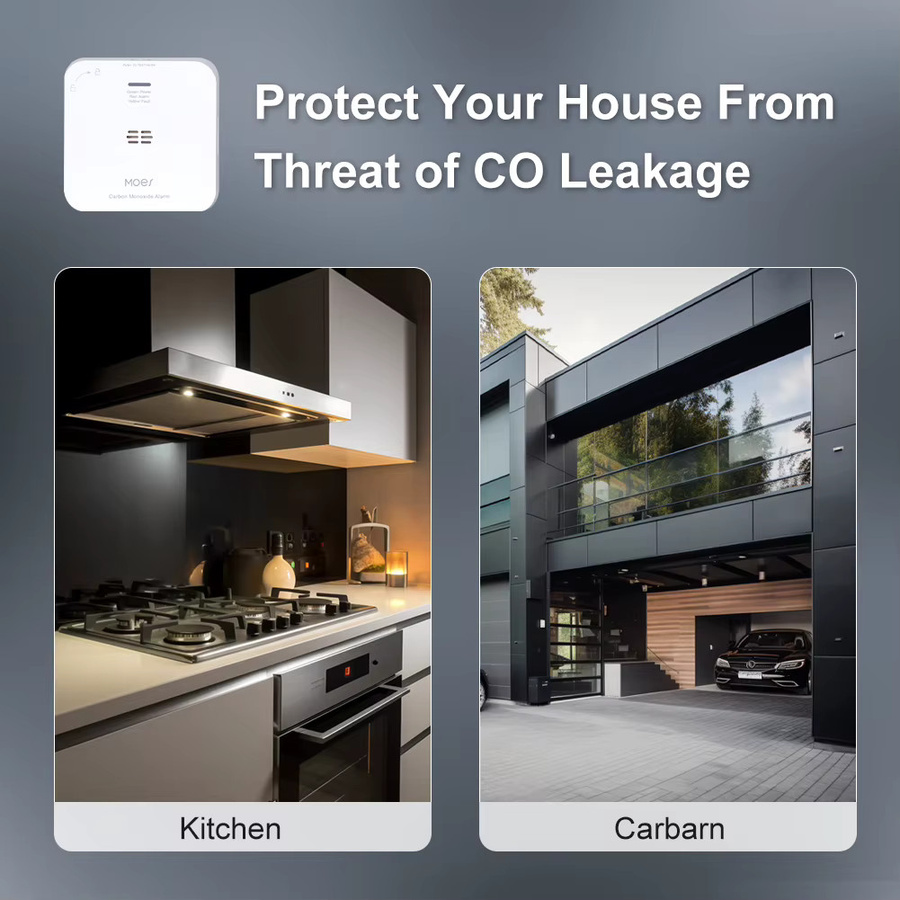 MOES Tuya ZigBee CO Detektor und Gas Leck Alarm Sensor in Weiß - Bild 5