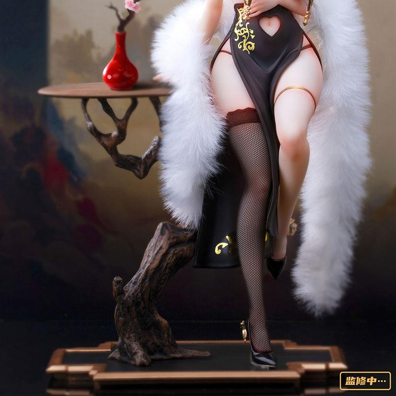 Yiran toy 1 Anime-Figur im Maßstab 1/6 Chinesischer Cheongsam Phoenix-Design mit Fischernetzkniestrümpfen und Pelzschal - Bild 3