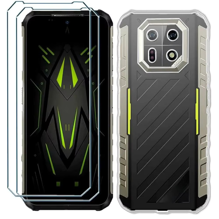 WISHXIN 3-in-1 Schutzset für Ulefone Armor 22 mit Silikonhülle und gehärtetem Glas in Schwarz - Bild 1