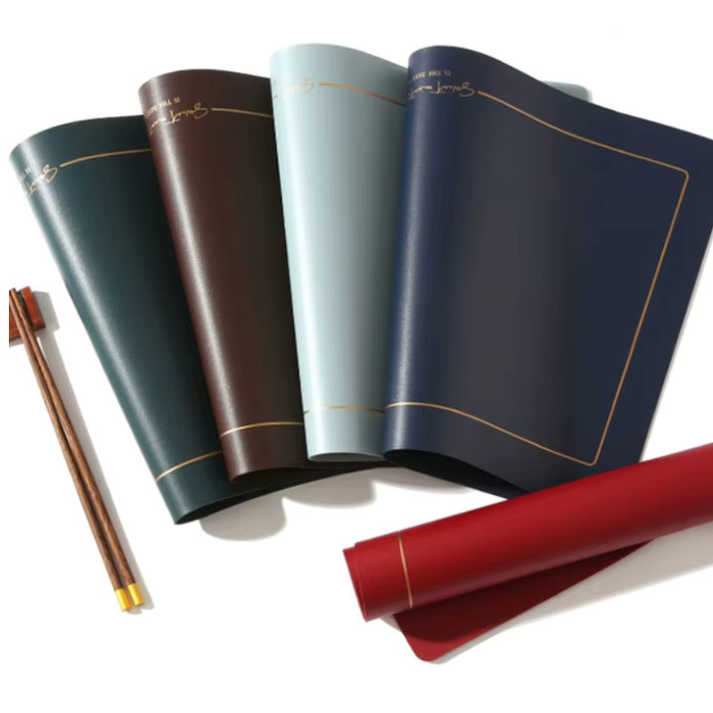 Inyahome Fächerförmige Tischsets aus Kunststoff, Ölbeständig, Grün, Rechteckig - Bild 3