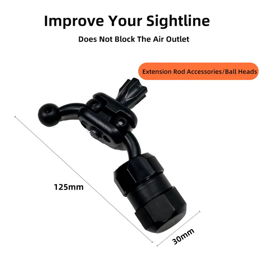TEEQ Universal Auto Telefon Halter mit Verlängerungsarm für das Lüftungsgitter, 17mm Kugelkopf, Schwarz - Bild 2