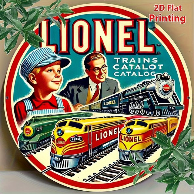 Potdemiel Vintage Wandkunst aus Metall Lionel Train Katalogcover, Mehrfarbig, B/H: 20,3 x 20,3 cm - Bild 1