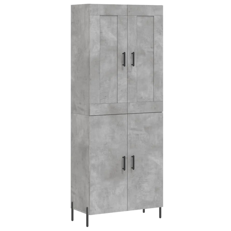 vidaXL Highboard Betongrau aus Holzwerkstoff und Eisen, B/T/H: 69,5 x 34 x 180 cm - Bild 2