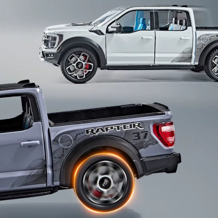 MINI AUTO F150 Pickup Truck, Spielzeugauto-Modell, 1:20, Metall, Blau, mit Licht und Sound - Bild 3