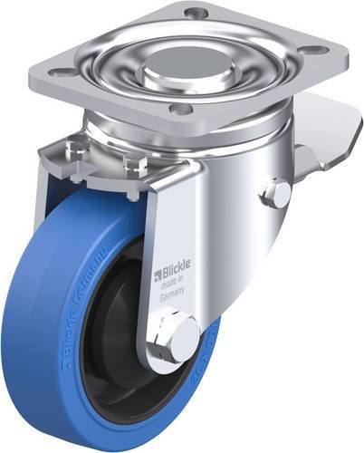 Blickle Lenkrolle LH-POEV 100K-1-ST-SB mit Feststeller, Farbe Schwarz-Blau, Rad-Durchmesser: 100 mm, Tragfähigkeit: 200 kg - Bild 1