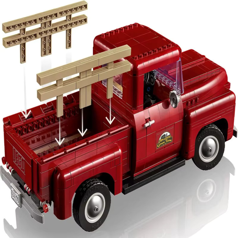 WSUEL Klassisches 1950er Pickup-Truck Baustein-Set, 1677 Teile, ab 14 Jahren - Bild 3