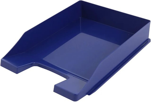 PROREGAL Stapelbare Briefablage aus Kunststoff für DIN A4, 10 Stück, Blau, H x B x T: 6,5 x 25,5 x 34,8 cm - Bild 1