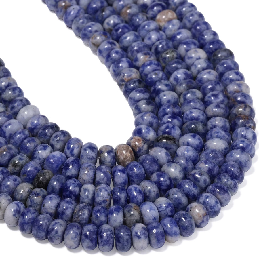 xilitata Perlen Blue Dot Jasper, 5x8mm, 15'' - Bild 3