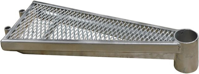 Treba Außenspindeltreppe Arizona Stufenerweiterung aus Stahl mit Streckgitter in Silber, Durchmesser: 130 cm - Bild 1