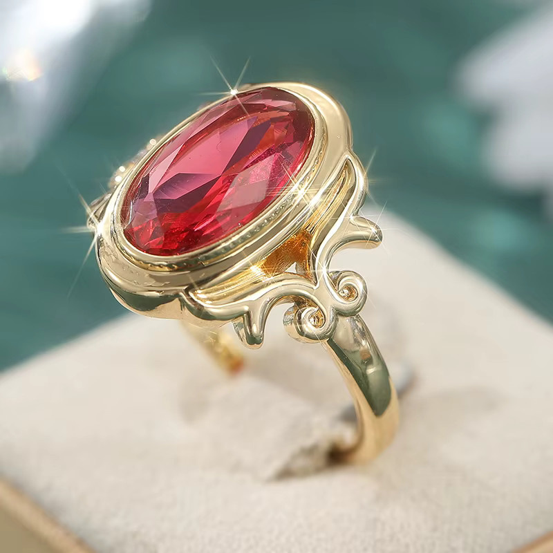 YoYo Ring, vergoldet, Rubin, Damen, Vintage - Bild 3