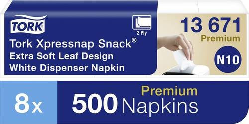 TORK Xpressnap Snack Papierservietten Weiß 8 Stück - Bild 1