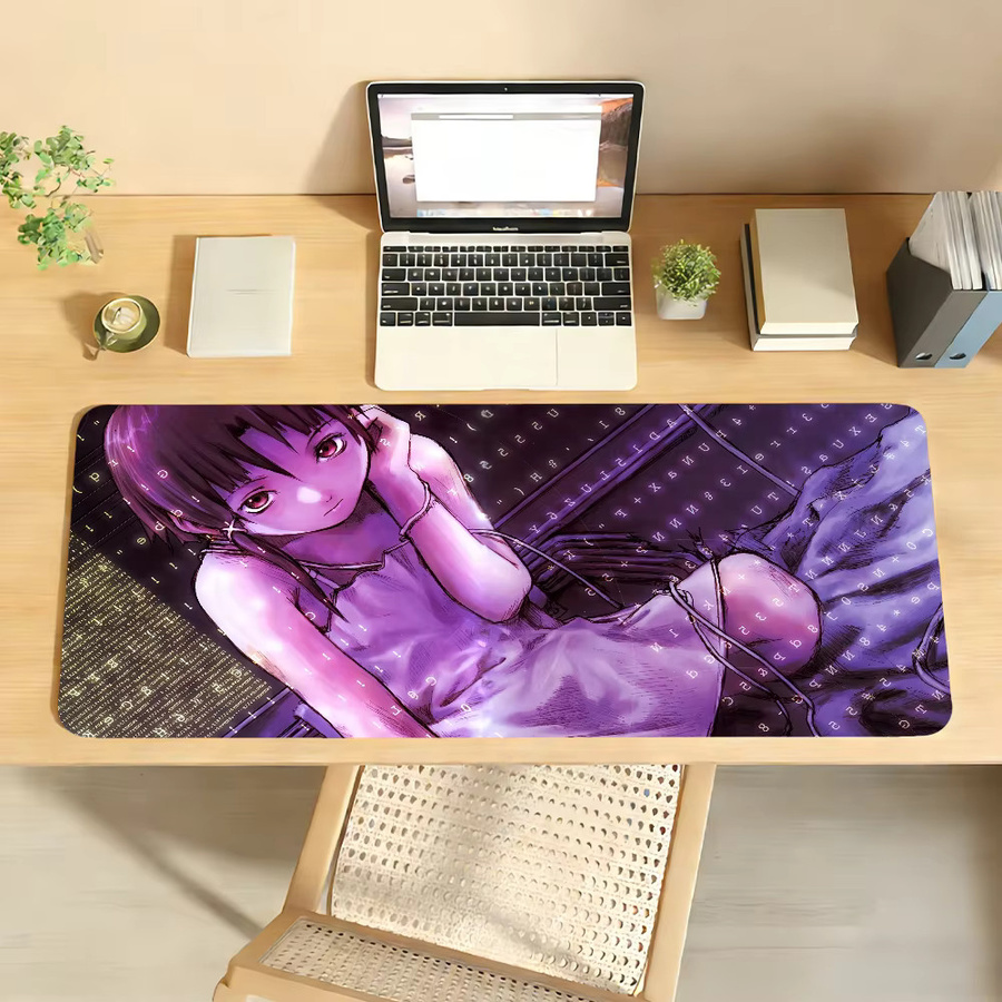 Anime Serial Experiments Lain Mauspad in Purple, rutschfeste Gamer-Schreibtischunterlage für Laptop und Büro - Bild 3