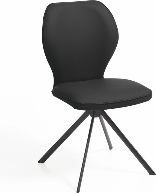 Polsterstuhl COLORADO von NIEHOFF Sitzmöbel aus Leder in Schwarz mit Eisengestell, B/T/H: 49,0 x 47,5 x 92,0 cm - Bild 1