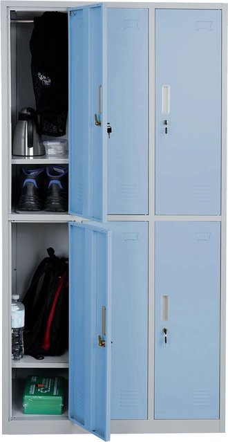 MCW Schließfachschrank Preston T829 aus Metall mit 6 Fächern in Blau, H x B x T: 180 x 50 x 50 cm - Bild 1