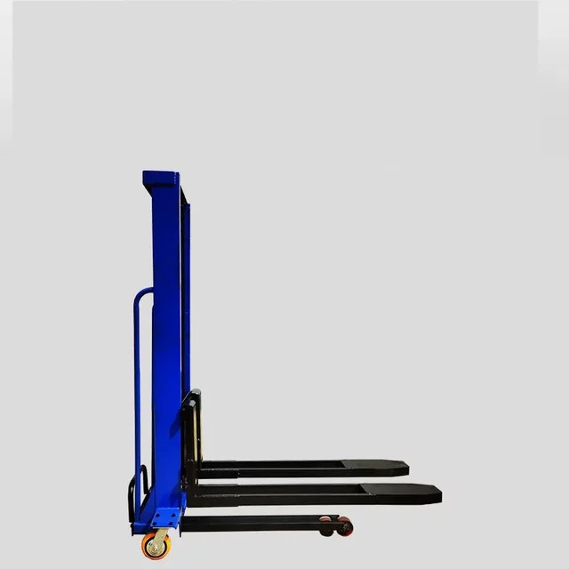 GZRUOMU Elektrischer Hubstapler mit Fernbedienung in Blau, Tragbarer Handstapler für Haushalt und Gewerbe mit 500/1000kg Tragkraft und 1,6m Hubhöhe - Bild 1