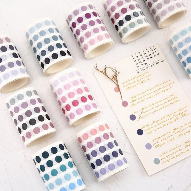 Buntes Washi Tape in runder Form für Journal, Scrapbooking und Dekoration, Mehrfarbig - Bild 1