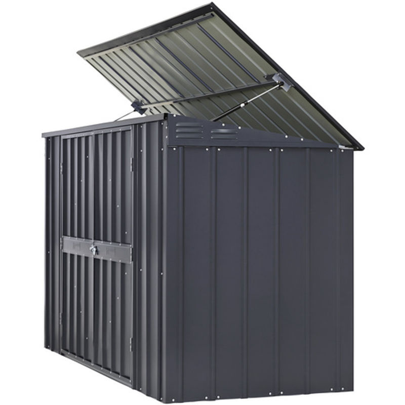 Globel Mülltonnenbox Easy aus Stahl für 3 Mülltonnen, anthrazit grau, B x T: 236 x 101 cm - Bild 6