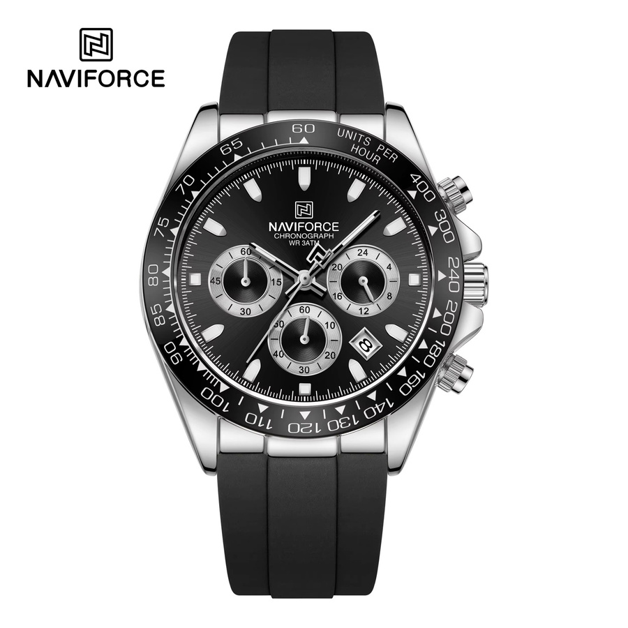 NAVIFORCE Chronograph, Quarz, Silber, Silikon, Herren - Bild 4