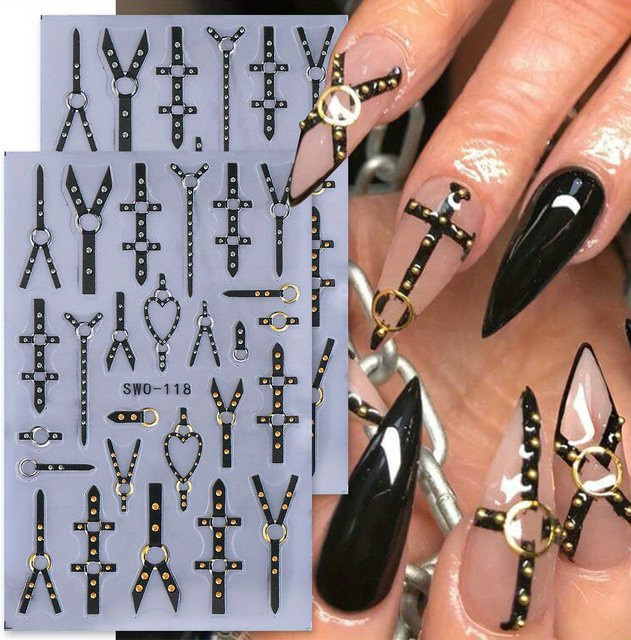 SWEET TREND Nagelaufkleber, Schwarz, Matt, 2 Stück - Bild 1