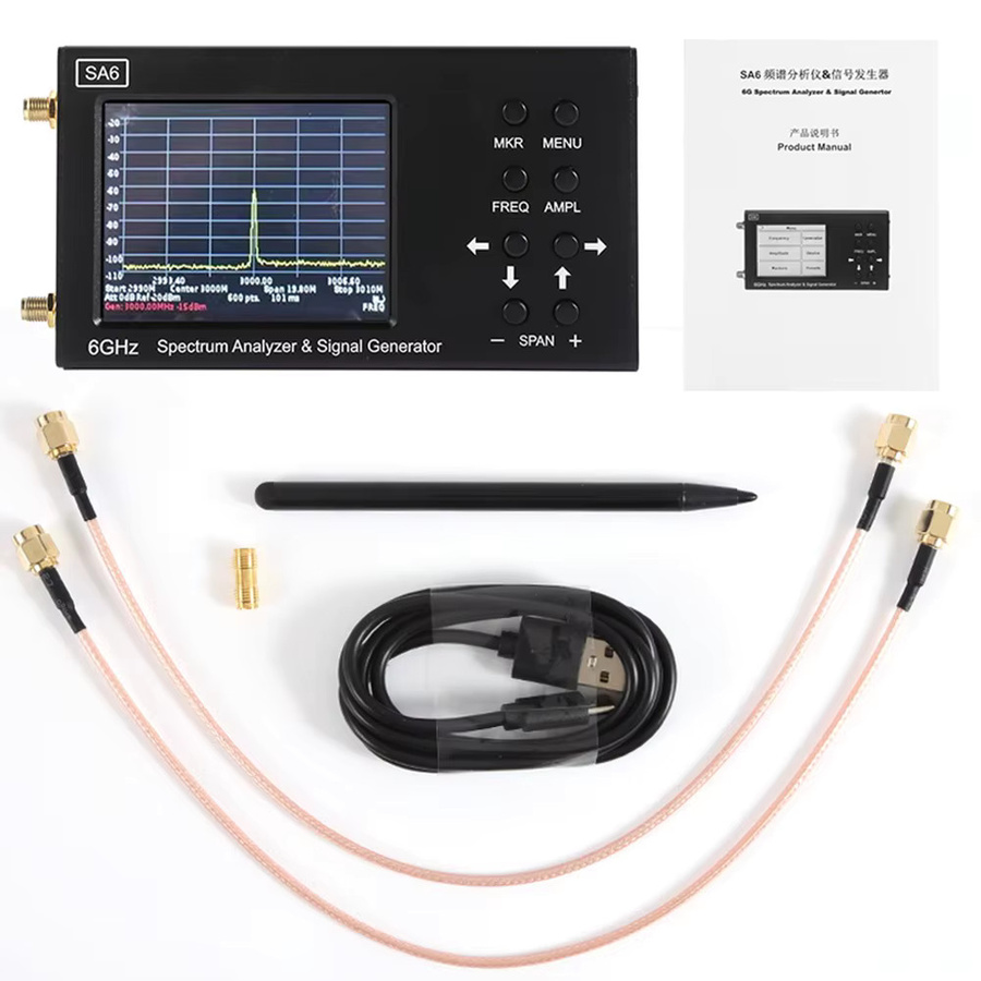 HTOOL SA6 Spektrumanalysator und Signalgenerator bis 6 GHz mit WiFi für 2G, 4G LTE, CDMA und GSM in Schwarz - Bild 2