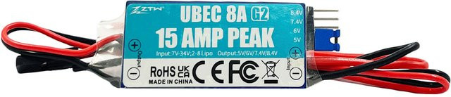ZTW UBEC 8A G2 Einstellbarer Externer BEC für RC Modelle mit Peak 15A und 2-8S Unterstützung, Ausgangsspannung 5V/6V/7,4V/8,4V - Bild 1