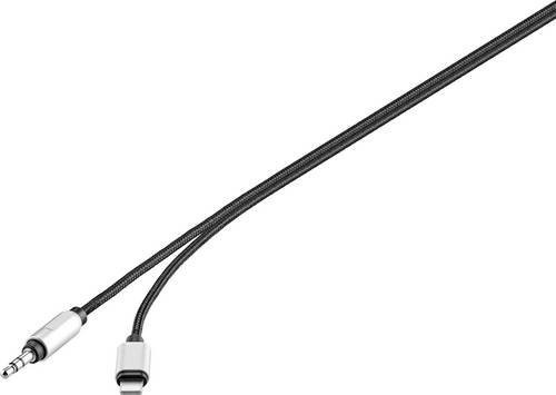 Renkforce RF-3432028 Audio Anschlusskabel Schwarz mit Apple Lightning auf 3,5 mm Klinke, Länge: 1,20 m - Bild 1