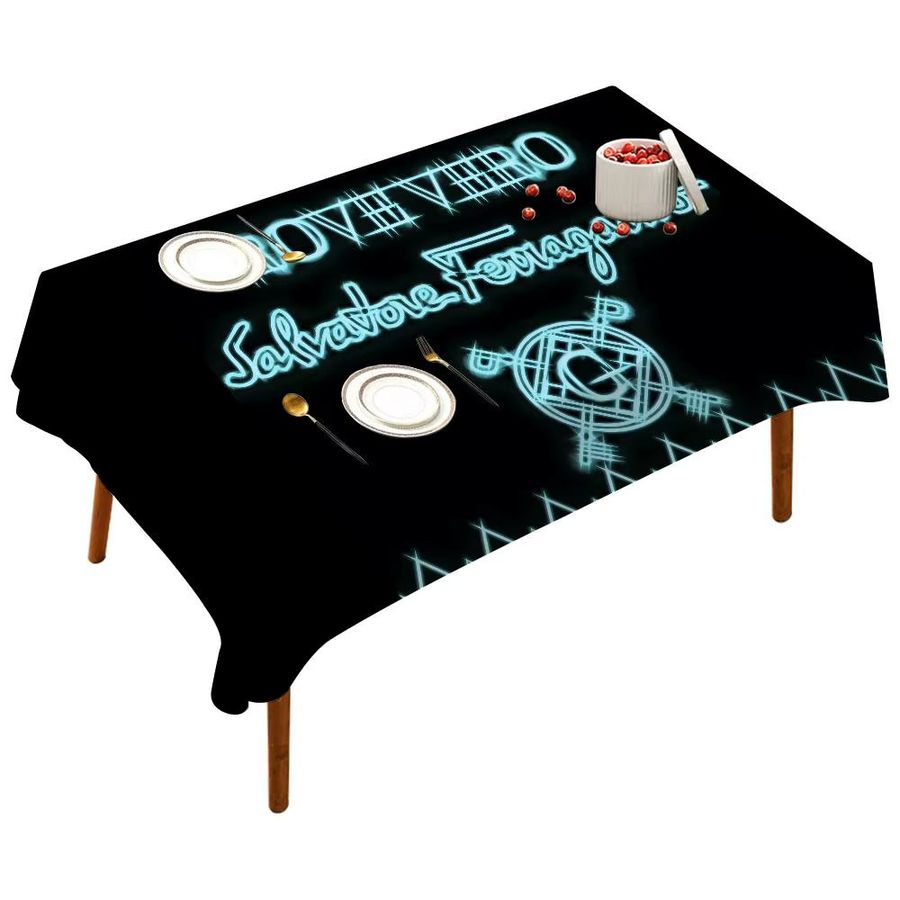 F-Ferragamos Rechteckige Tischdecke mit Print für Bauernhaus, Hochzeit und Party - Bild 7