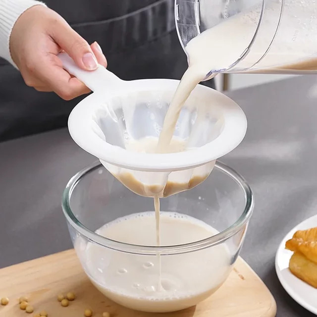 Venlohome Feinmaschiges Netzsieb in Weiß für Saft, Sojamilch und Kaffee, Rund - Bild 1