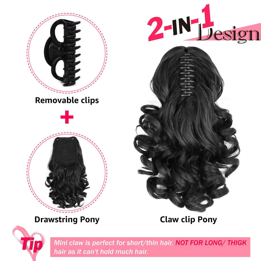 G&T Wig Pferdeschwanzverlängerung, synthetisch, lockig, Damen - Bild 4