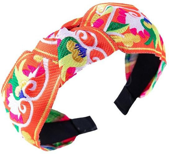 YULIN Stirnband, ethnisch floral, bestickt, rot, Damen, Mädchen - Bild 1