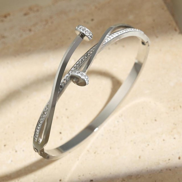 Lucky Star Jewelry Armreif Edelstahl, 18K vergoldet, Diamant, Damen - Bild 1