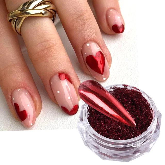 SWEET TREND Nagelglitzer Pulver, Metallic Rot Chrom, Unisex - Bild 1