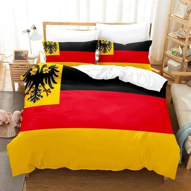 Bettwäscheset Deutschland Flagge mit Bettbezug und Kissenbezug von Binchi Outdoor Product, Mehrfarbig, B/H: 264 x 228 cm - Bild 1