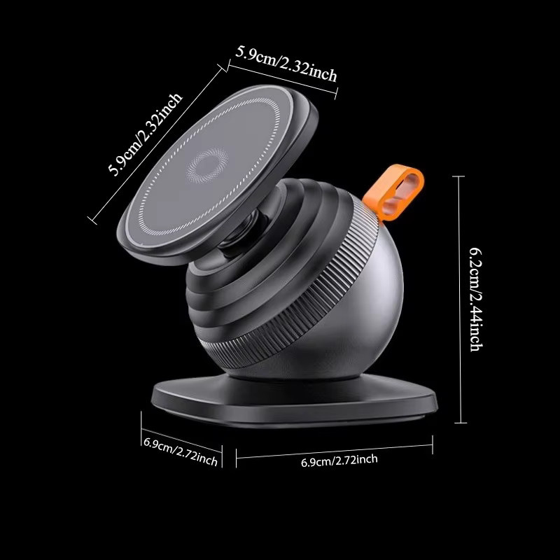 LCARS Magnetischer Autotelefonhalter für MagSafe mit N52 Magnet, Saugnapf und verstellbarem Teleskoparm für das Armaturenbrett in Schwarz oder Grau - Bild 3