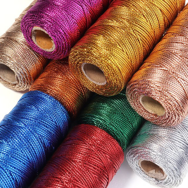 Makramee Schnur Set in Gold und Silber mit 100 m Länge und 1,5 mm Durchmesser für DIY-Projekte und Dekorationen - Bild 1
