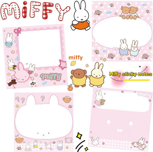 Miffy Boris Notizblock mit 50 Blatt in Pink, hochwertiges Notizpapier mit Cartoon-Druck - Bild 1