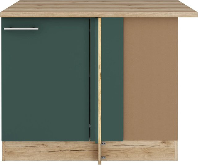OPTIFIT Savona405 Küchen-Eck-Unterschrank in Steingrün, Breite: 110 cm, mattes Design aus melaminbeschichteter Qualitätsspanplatte - Bild 1