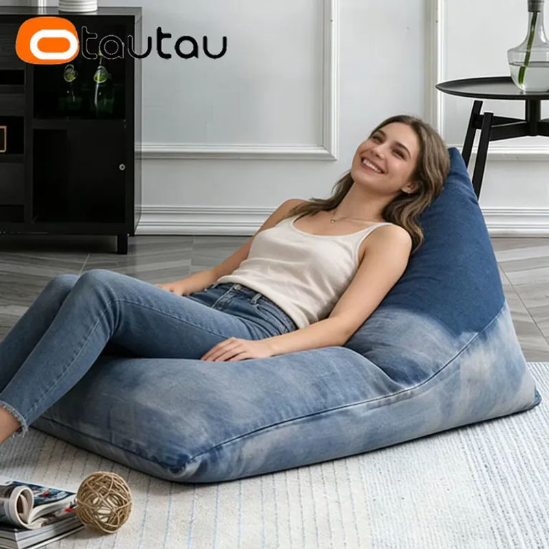OTAUTAU Sitzsackbezug SF573 aus Baumwoll-Denim in Blau - Bild 5