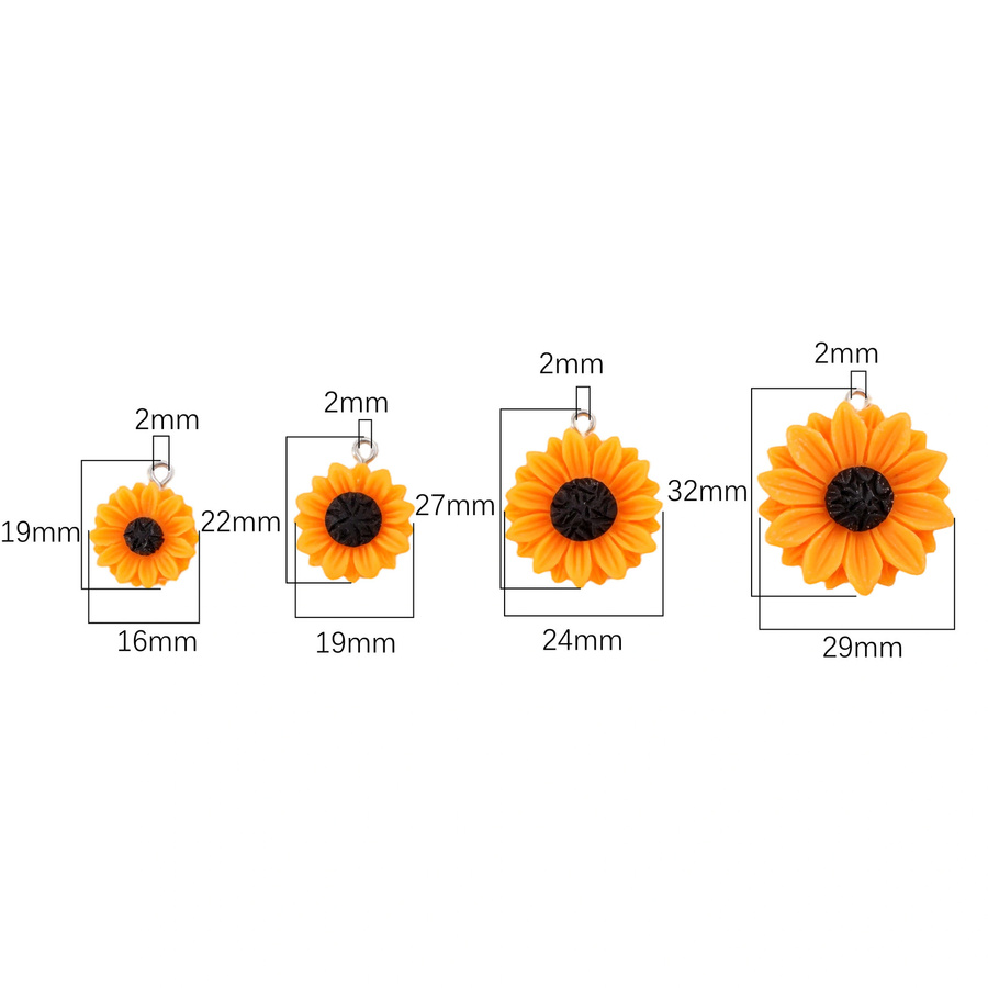Beadia Sonnenblumen-Harzanhänger, Bunt, Unisex - Bild 3