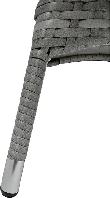 DELUKE Lounge-Gruppe RIRAM Gartenmöbelset aus Poly Rattan in Grau-meliert mit Couchtisch und Sitzkissen, B/T/H: 110 x 110 x 84 cm - Bild 1