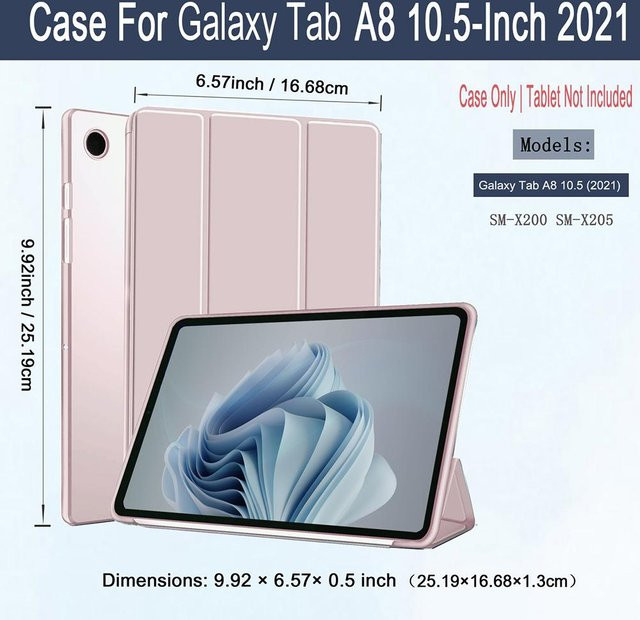 Samsung Galaxy Tab A8 10,5 Zoll Hülle mit Auto-Wake/Sleep Funktion in Pink - Bild 1
